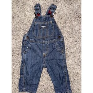 Osh Kosh B'gosh Overalls Baby Size 9M Buffalo Plaid Lined Snap Leg‎